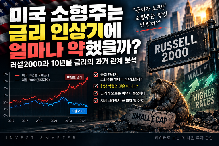 미국 소형주는 금리 인상기에 얼마나 약했을까? 러셀2000과 10년물 금리의 과거 관계 분석
